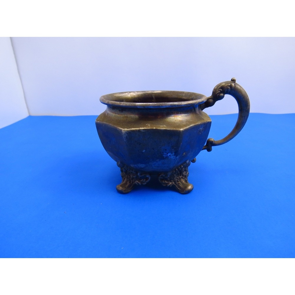 Vintage Aurora Quadruple Plate Creamer Sugar Bowl with Handle Silverplate